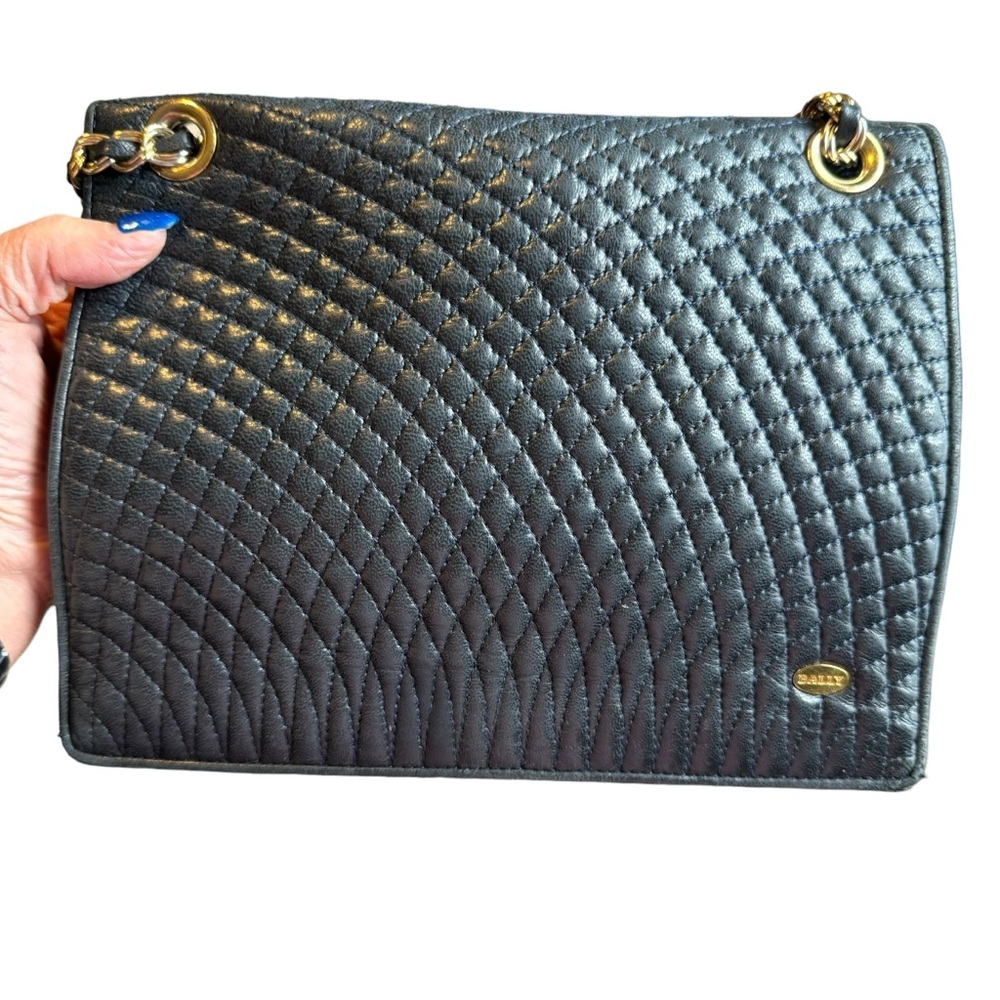 Bally-Authentic-Calf Skin Quilted Leather Black shoulder / crossbody bag - Picture 16 of 16